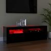 TV Stand with LED Lights Black 120 X 35 X 40 Cm