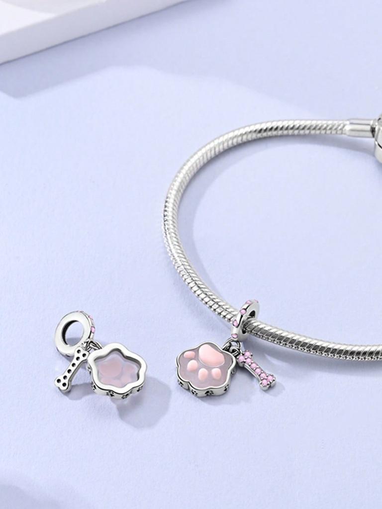 Charms Plata Heart-Shaped Bow Perfume Bottle Beads Copper Plated Fit Copperoriginal Bracelet For Jewelry Making Diy Charm
