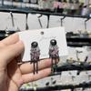 Liquid Metal Stud Earrings for Women Trendy Round Rhinestones Irregular Geometry Earrings Trendy Cute Statement Jewelry