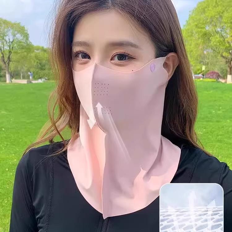 Women's UV Protection Ice Silk Face & Neck Mask for Outdoor Activities