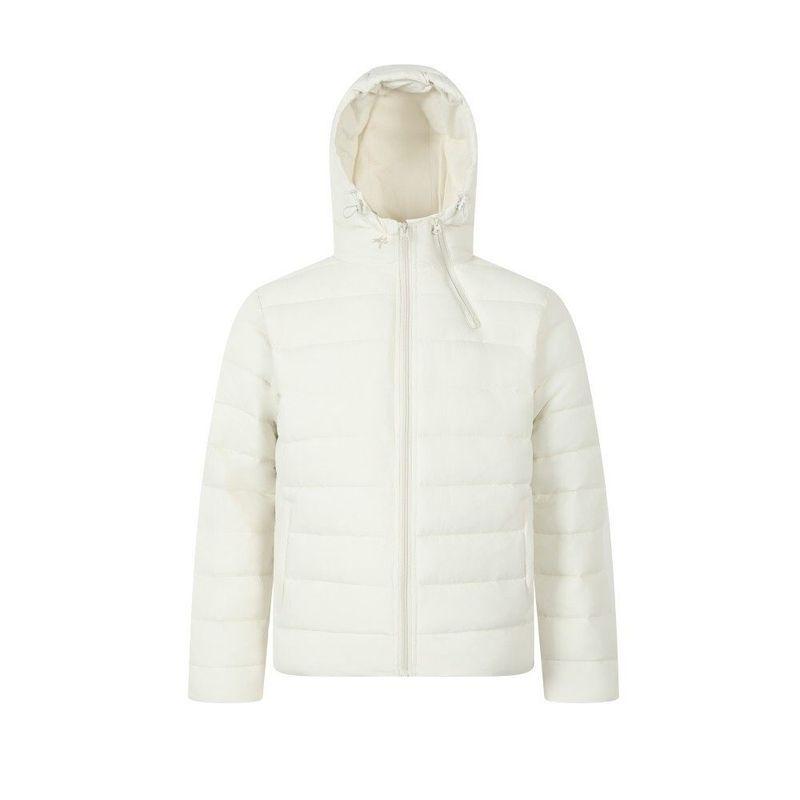 Blaexi Winter White Duck down Hooded Ribbed down Jacket Lightweight Slim Fit White Puffer Jacket Thickened Coat for Men