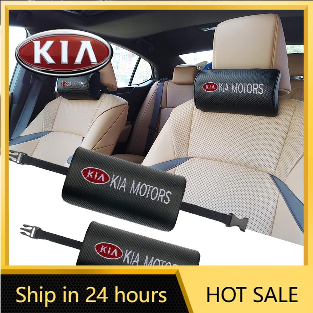 2026 Heißer Autoaufkleber 1/2 Stück Autositz Kopfstütze Auto Logo Nackenkissen für KIA Sportage Ceed Sorento Cerato Optima Picanto Rio Soul