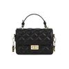 SURELAPTOP PU Small Square Bag, Shoulder Bag, Crossbody Bag, Handbag Regular Women's Black/Ecru 5702-6637