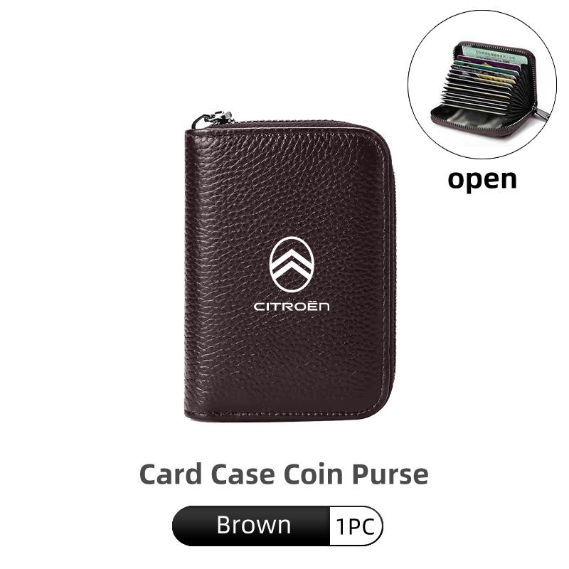 

Car Interior Wallet Storage Coin Driver s License Card Bag For Citroen C4 C3 C1 C2 VTS Berlingo Celysee Xsara Picasso Aircross коричневый