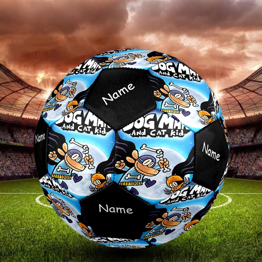 Custom Name Dog Man Theme Size 5 Soccer Ball, Suitable for Both Indoor and Outdoor Matches, a Gift Suitable for Everyone.