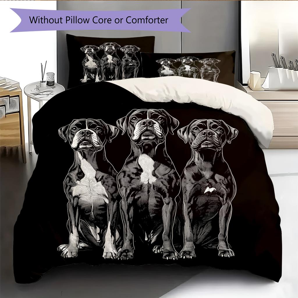 Black Boxer Pattern Bedding Home Decoration Birthday Gift (1 * Duvet Cover + 2 * Pillowcase, Without Core)