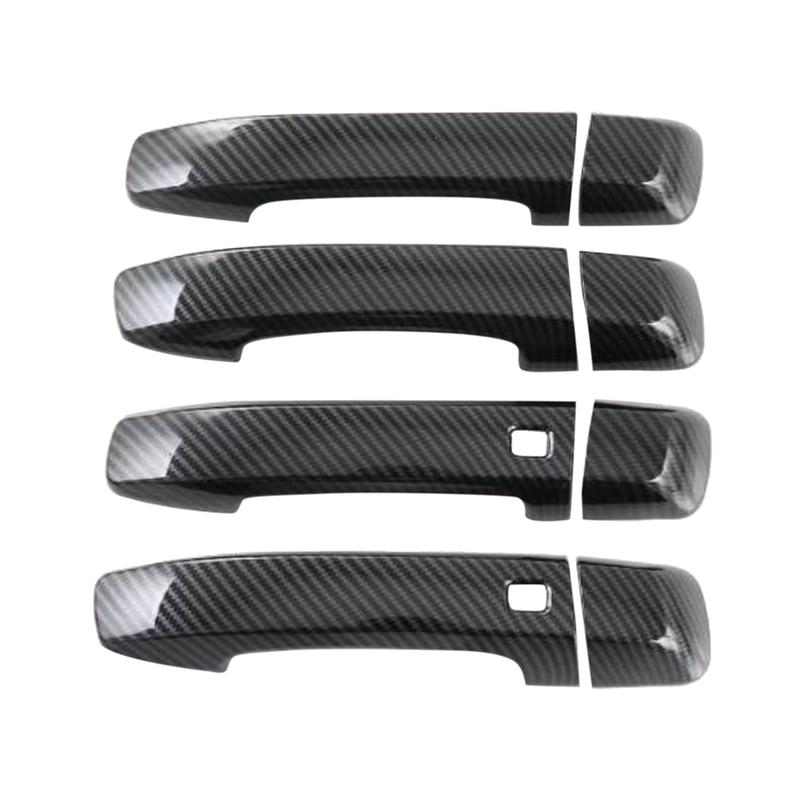 For Kia MOHAVE ABS Carbon Fiber Door Handle Cover Trim Decorator Sticker Exterior Accessories
