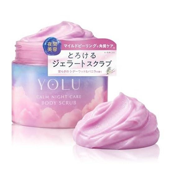 YOLU Yoru Body Scrub Calm Night Care Salt Exfoliation Moisturizing Gelato Texture Mild Peeling Contains Beauty Serum Ingredients Dryness Roughness