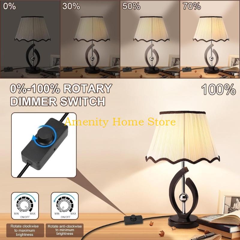 F26C Cord Dimmer 1 Gang Dimmer Switches User Friendly Switches Simple Operate Switches for Dimmable LED Incandescents Lamp