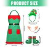 Holiday Apron Dress Costume Set With Accessories Cosplay Elf Dressingup Props For Christmas Celebration Gathering Wear