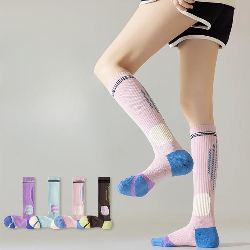 Women Spring and Autumn Yoga Jump Rope Sports Outdoor Cycling Pressure Long Leg Socks