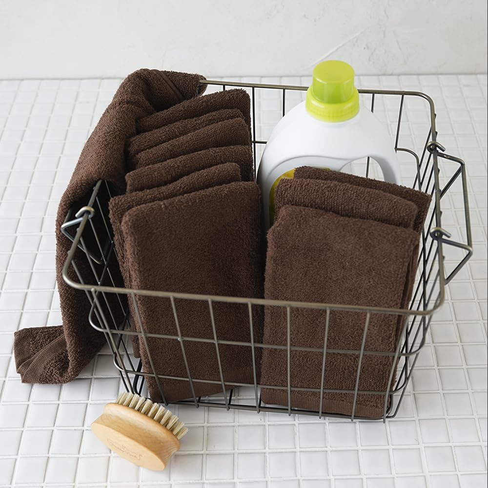 GamachaTowel Face Towels Set of Thin Towels for Use As Hand Towels In the Kitchen or Gentle On the Highly and Regular Size (22 Colors) [Cacao, 20]