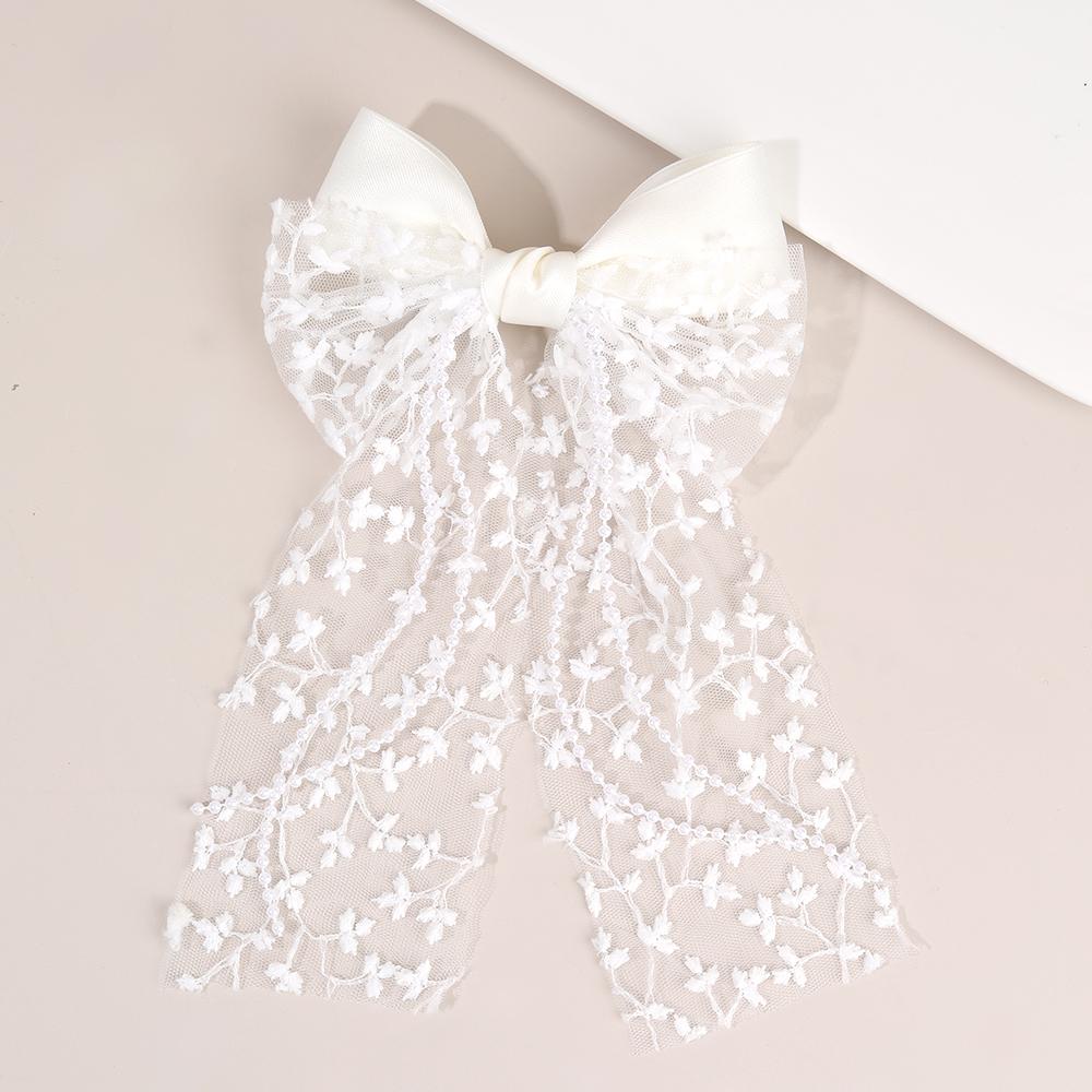 

Тюлевая заколка-бант для волос, милая сетчатая шифоновая лоскутная заколка-бант, элегантная заколка с жемчужными бусинами, аксессуары для головного убора для девочек и женщин