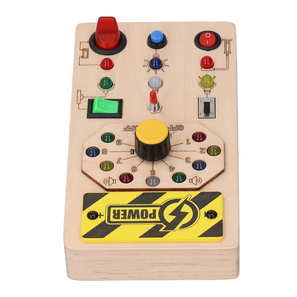 Wooden Board with LED Light Switches Voice Broadcast Hand Eye Coordination Sensory Toys Light