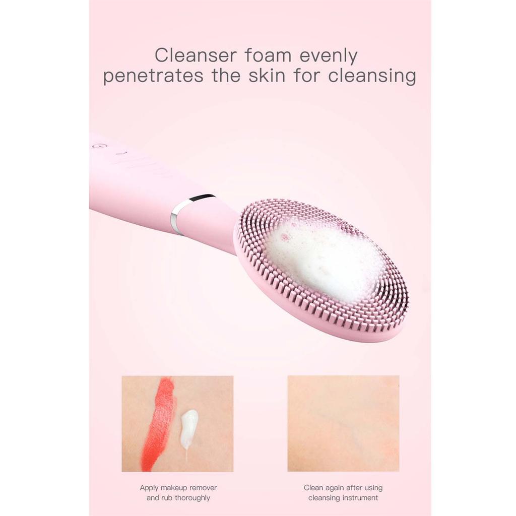 Rechargeable Handheld Long-handled Electric Silicone Face Wash Instrument