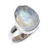 Natural Rainbow Moonstone Gemstone 925 Solid Sterling Silver Gift Ring S.7 J7Y38