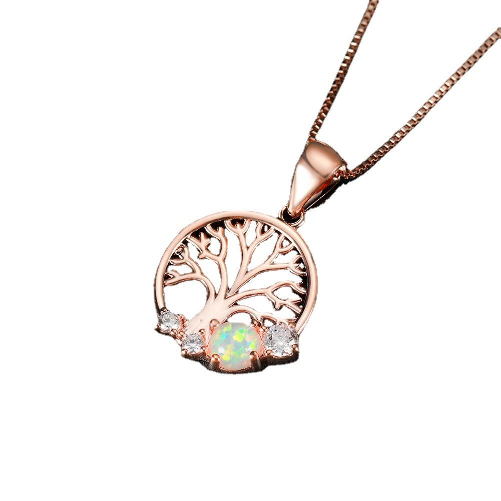 European and American Fashion Rose Gold Hope Tree Hot Selling Hollow Life Tree Pendant Jewelry