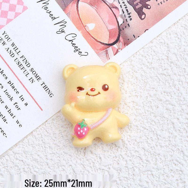 Sleepy Bear Cartoon Charms & Hair Clips - DIY Resin Shoe Decorations