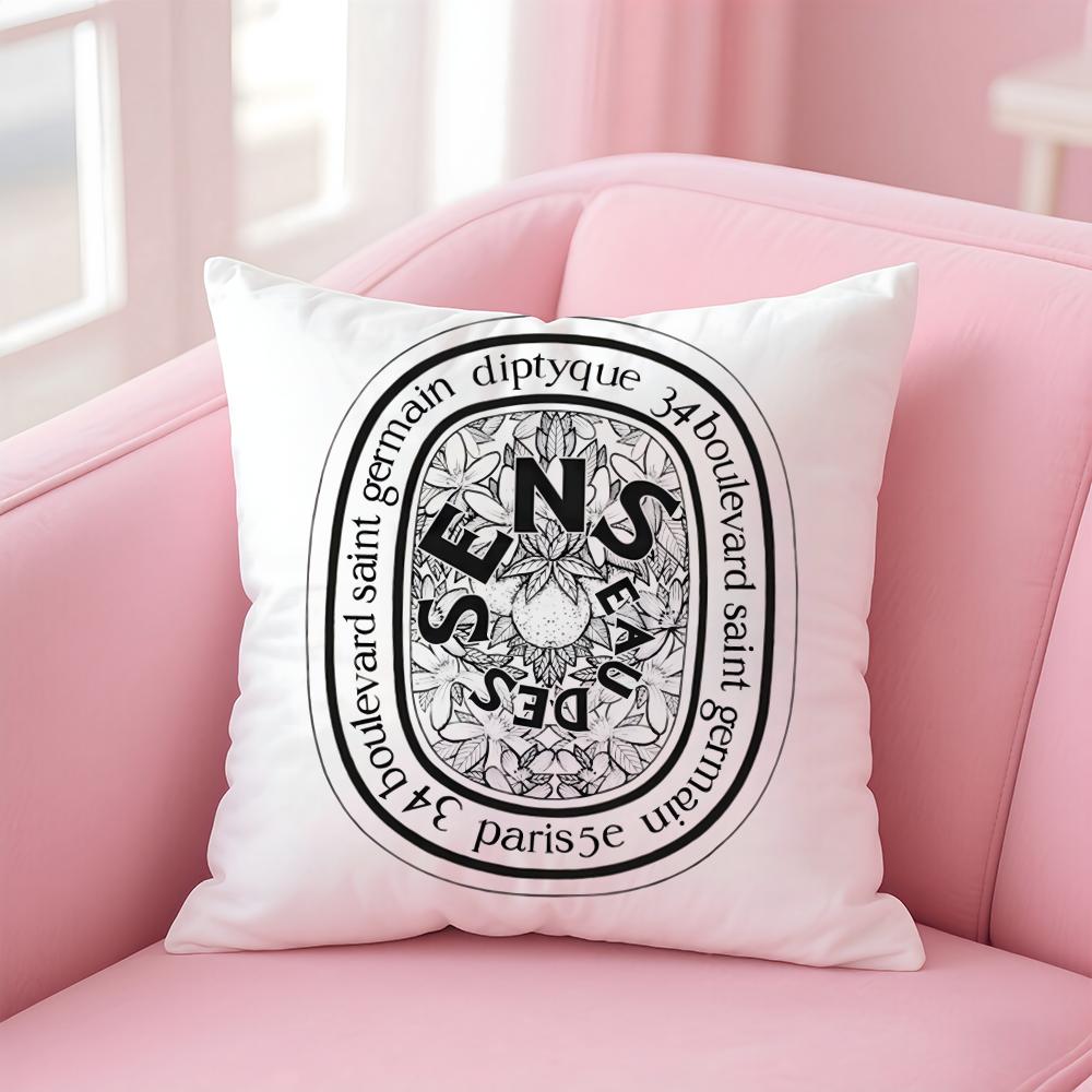 Luxury D-Diptyque Cushion Cover Home & Car Multi-Scene Pillow Cover - Reversible, Soft & Durable for Daily Use