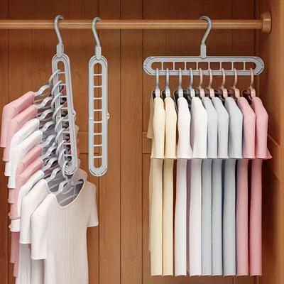 1pc Space-Saving Foldable Plastic Hanger - Versatile Organizer for Shirts, Pants, Bags In Dorms & Bedrooms, Sleek Polished Finish, Hangers for Clothes