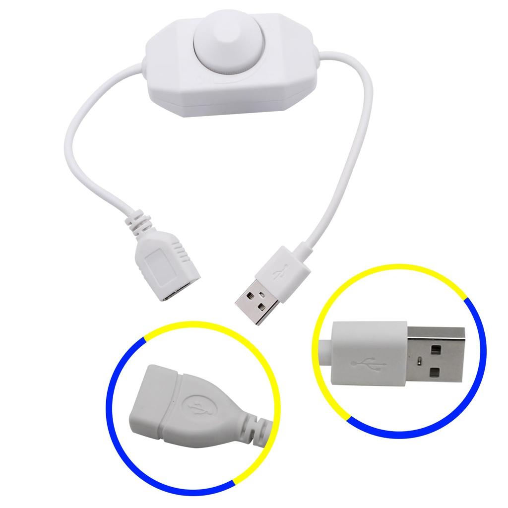 USB DC 5V Stepless Manual Knob Touch LED Dimmer Switch for 5050 2838 Strip Light 1 Channel Brightness Adjustment Controller