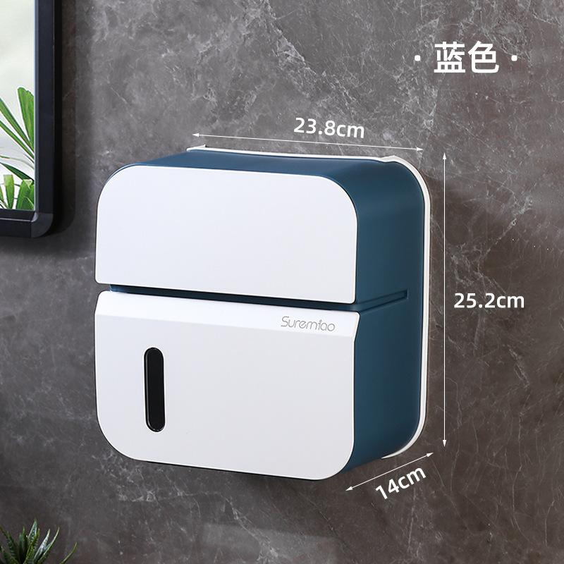 Paper towel box double layer waterproof toilet shelf wall mounted roll paper drawer white toilet paper holder paper towel holder