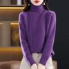 Dámský kašmírový svetr Qinghe kašmír 30% kašmír 70% vlna podzimní a zimní kašmírový hustý svetr měkký a teplý