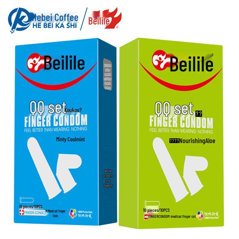 Beilile QQ Set: 10 Finger Cots and Safety Condoms - Adult Product Collection