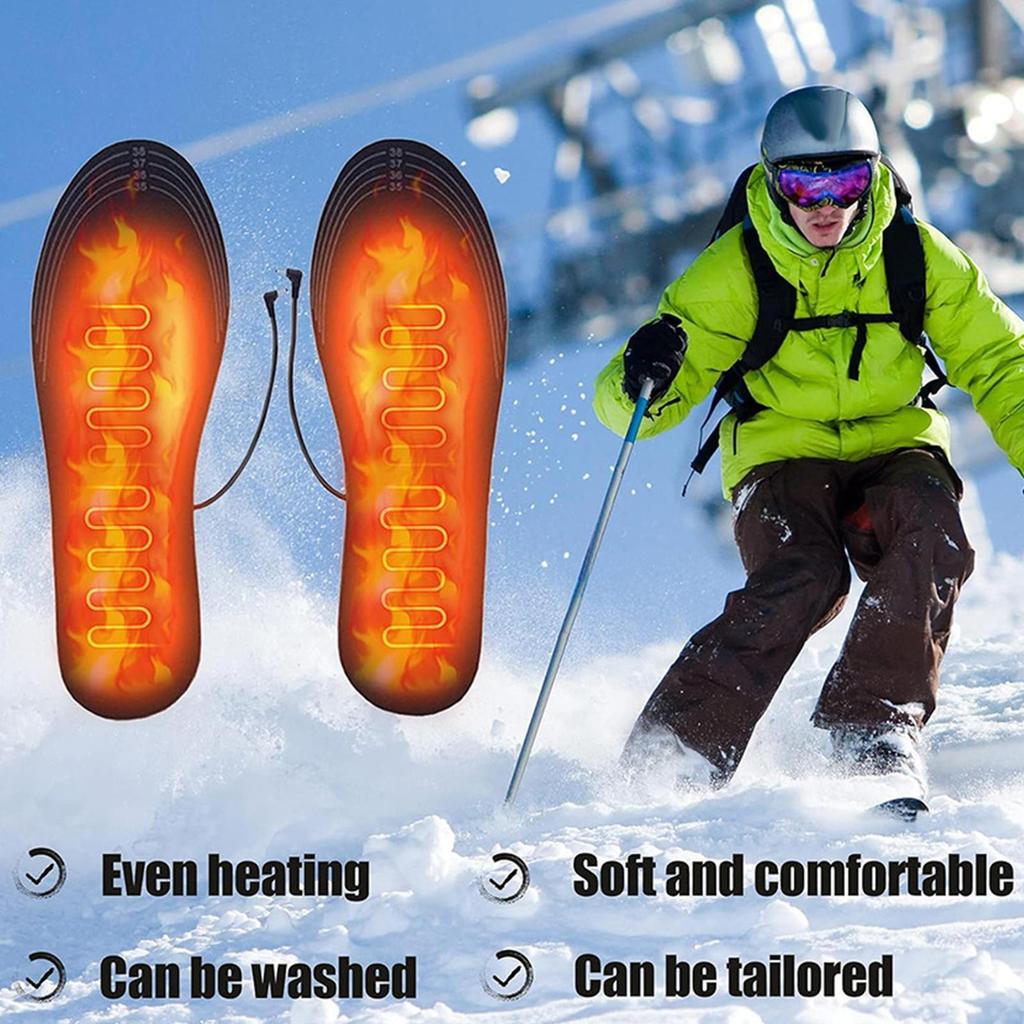USB Heated Shoe Insoles Feet Warm Sock Pad Mat Electrically Heating Insoles Washable Warm Thermal Insoles Unisex Insoles