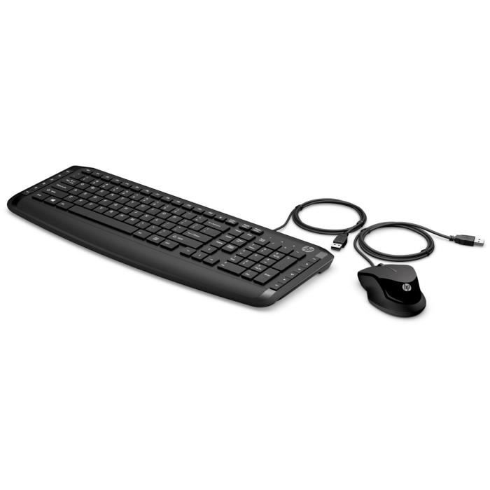 Clavier et souris filaires 200 pour hp pavilion - noir - azerty