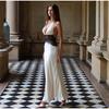 Abito da donna con pizzo patchwork da appendere al collo, da spiaggia, da viaggio, estivo, nuovo stile, con punto vita, temperamento, lungo, senza maniche, slim fit