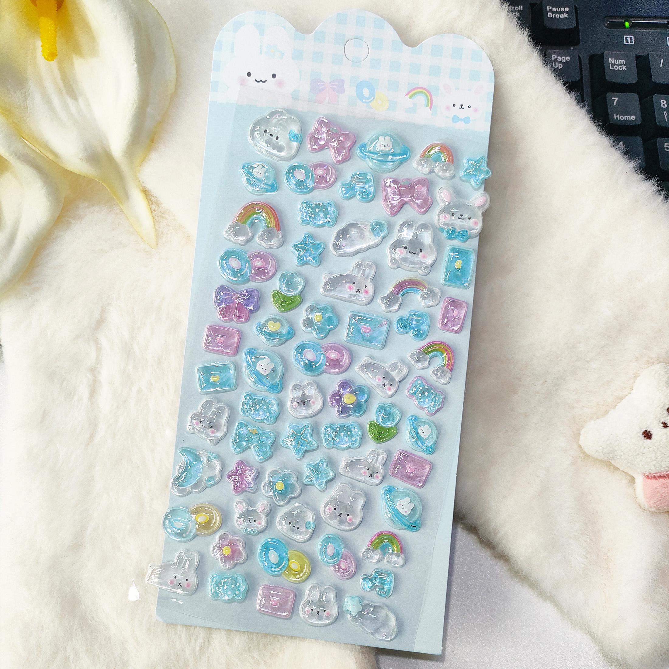 

2026 3D embossed crystal adorable decals, children s reward playthings, phone cases, and fun and adorable decorations