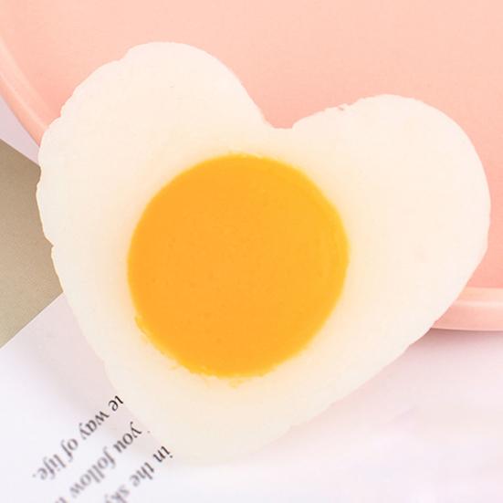 1/2Pcs Simulation Fried Egg Decoration Heart-shaped Fake Poached Egg Model Realistic Food Toy DIY Home Decor Ornament Photo Props