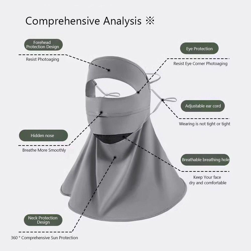Sun Protection Sunscreen Mask Traceless Riding Facemask Breathable Driving Face Mask  Summer
