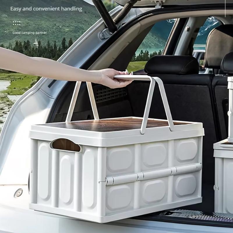 1 Outdoor Camping Storage Box With Handle, 15L Foldable Storage Box, Portable Camping And Picnic Storage Box, Car Luggage