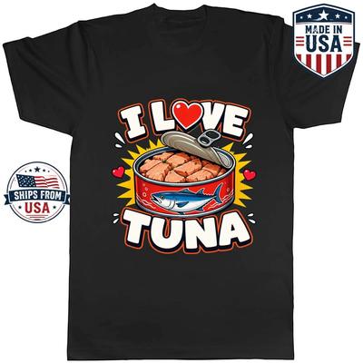 I Love Tuna Graphic T-Shirt Funny Seafood Saying