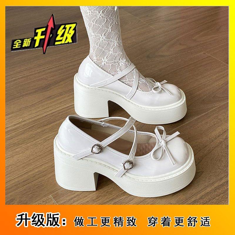 Leather Shoes 2025 Summer New Heightening Retro Mary Jane Shallow Mouth with Skirt Versatile Small Single Shoes