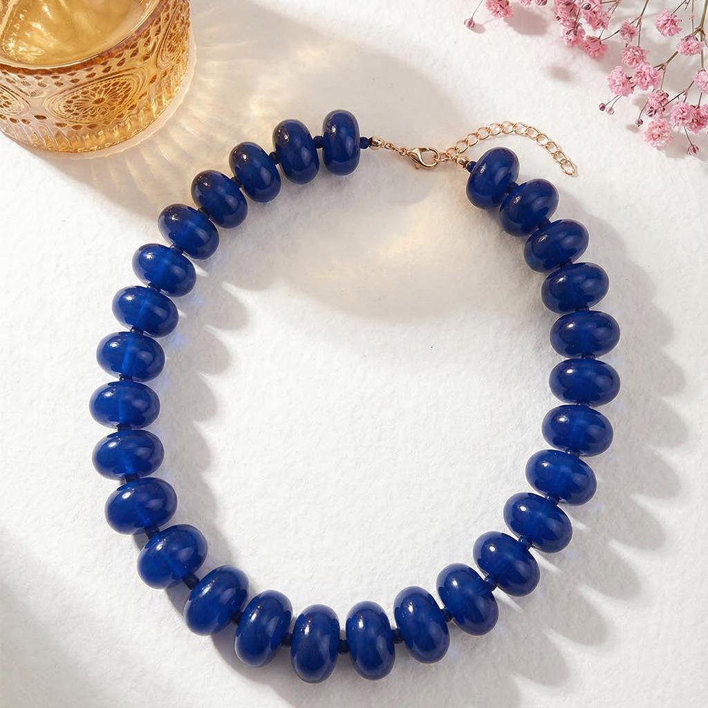 1 Stück Bohème Mode Lässig Dopamin Acryl Perlen Halskette Anhänger Klobiger Schmuck Geeignet für Frauen