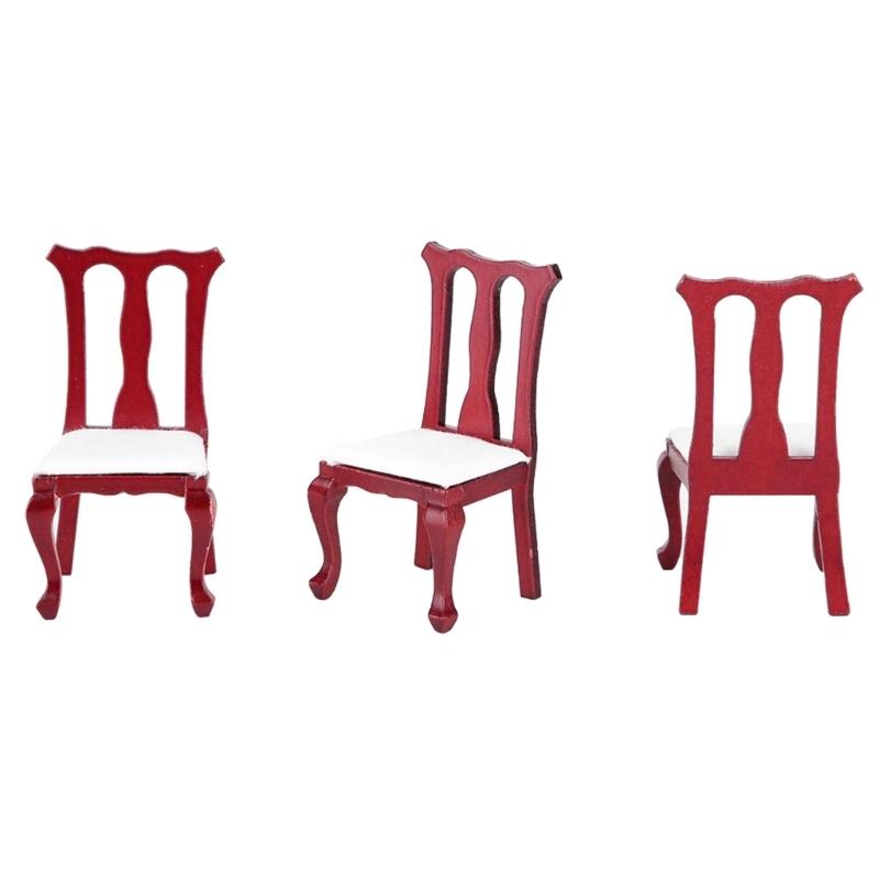 Doll House Chair Table Model Dining Set Realistic Table Dollhouses Chair Realistic Play Chair Realistic 1:12 Model Toy