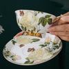 Retro French Style Coffee Cups Light Luxury Exquisite Flowers Afternoon Tea Mug Household Breakfasts Milk Cup Tableware Gifts