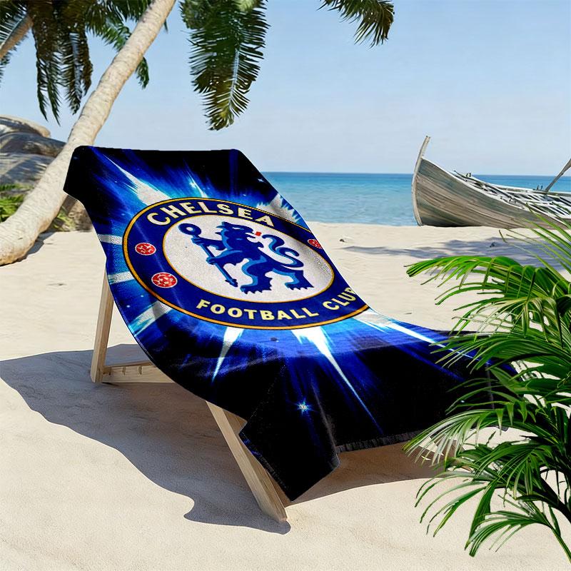 Chelsea FC Logo Aufdruck Strandtuch, Großes Weiches Schnelltrocknendes Handtuch für Strand Camping Schwimmen