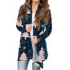 Women's Fashionable Loose-Fit Casual Cardigan With Christmas Print Mid-Length Coat