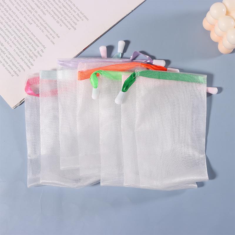 10Pcs Random 9X15Cm Hangable Soap Bags Bath Shower Gel Cleanser Mesh Bags Body Soap Cleanser Bubble Net Bags Cleaning Tools