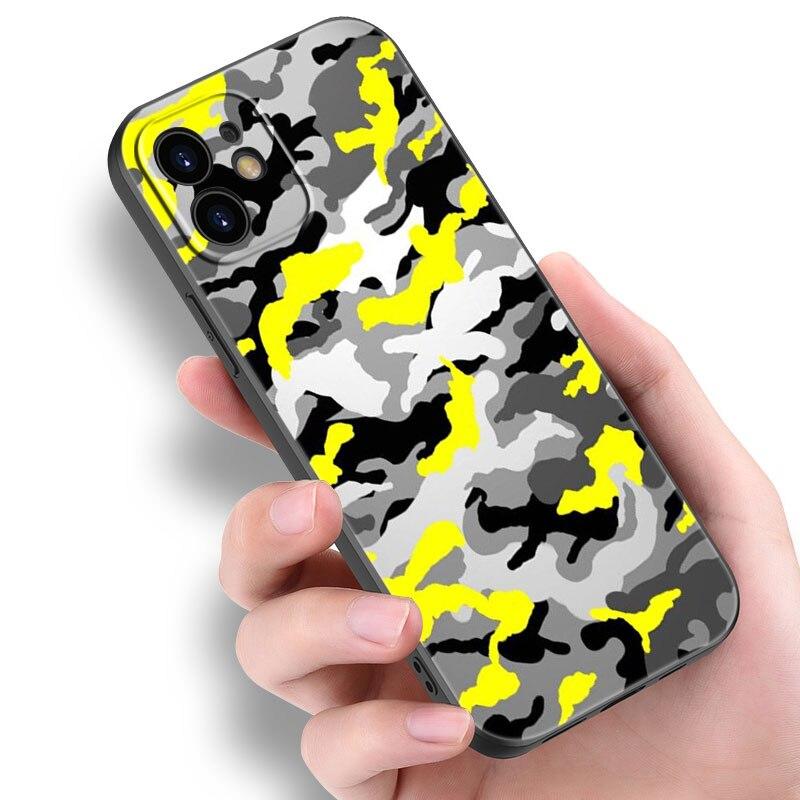 

Камуфляжный армейский чехол для телефона Apple iPhone 14 13 12 Mini 11 Pro Max 7 8 XR X XS 7 8 Plus SE 2020 2022, черный чехол iPhone 14 Pro