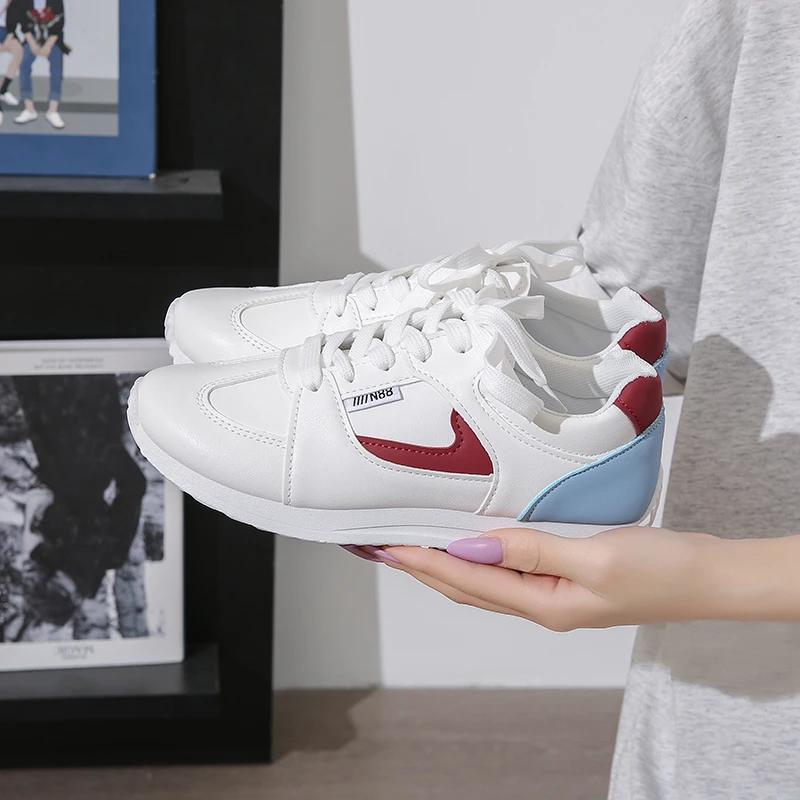 Neue Damen Plateau High Top Sneakers Lässige Vulkanisierte Sportschuhe Mode Weiße Schuhe für Damen Herbst Winter Flats Schuhe