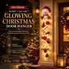 Christmas Hanging Wall Ornament LED Glowing Spiral Door Decor With Bell Snowflake For Indoor Outdoor Holiday Party Gift