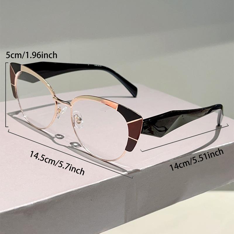 Europe and America Cat Eye Frame Anti-Blue Light Glasses Men Women Fashion Piece Together Color High Definition Eyeglasses