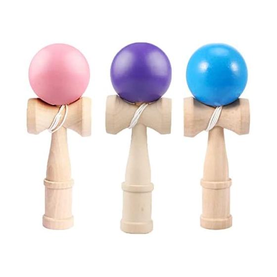 Kendama (Blue, Purple, Pink) Set of 3 Kendama Wooden Kendama Classroom Practice Competition Competition Kendama