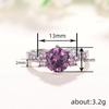 Huitan Trendy Round Purple Zirconia Finger Ring Femal Engagement Jewelry Charming Wedding Bands Fashion CopperColor Accessories
