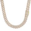 Men's Hip Hop 20mm Three-Row Zircon Rhombus Cuban Chain Full Diamond Necklace